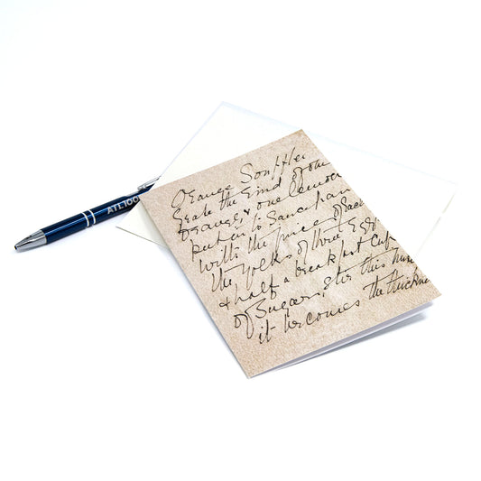 Katherine Mansfield Greeting Card - Katherine's recipe for orange souffle.