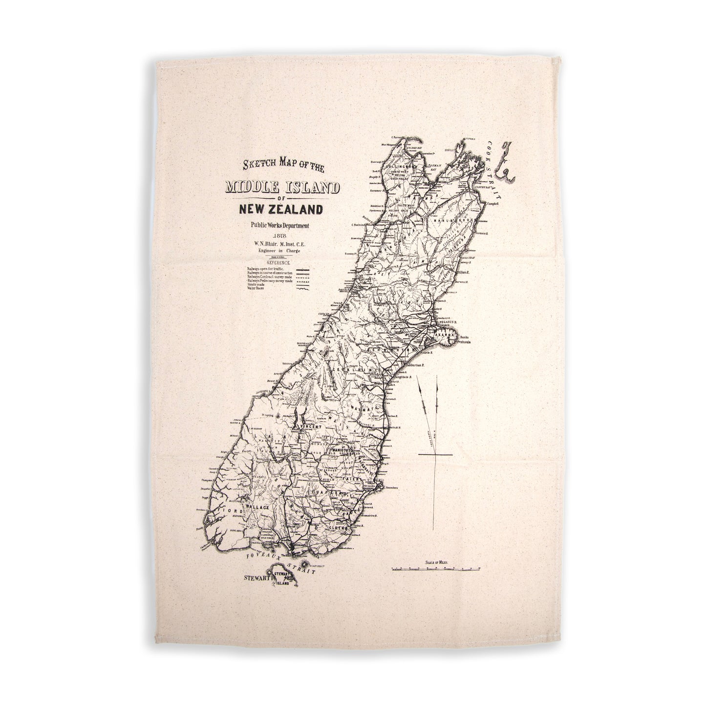 Map of New Zealand's South Island on a beige background